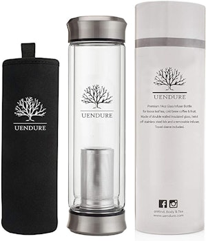 UEndure Glass Tea Infuser Travel Mug with Strainer