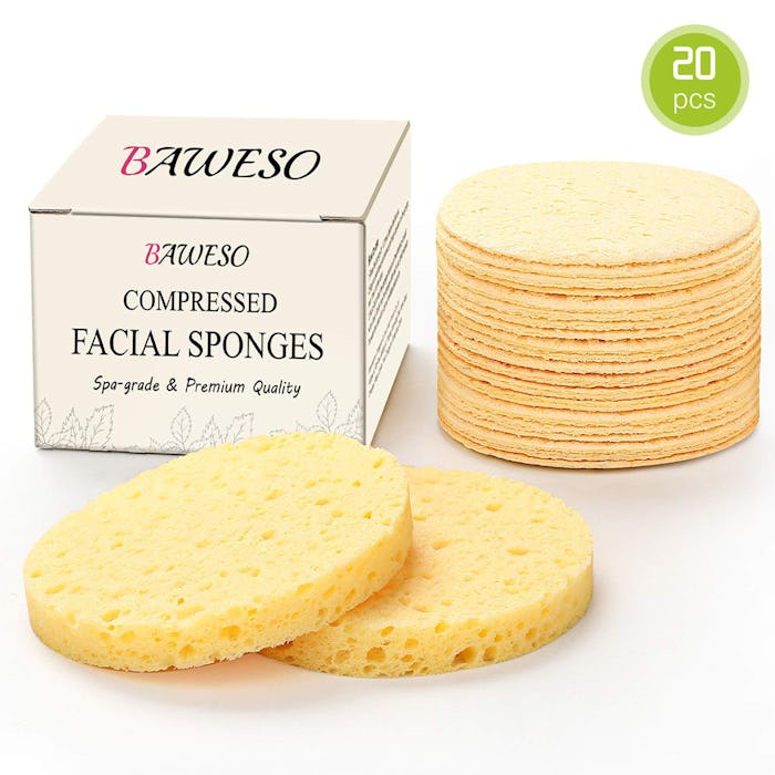 BAWESO All Natural Cellulose Facial Sponges (20 Pack)