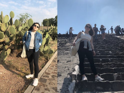Melanie Mignucci visiting Mexico City monuments.