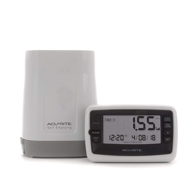 AcuRite Wireless Rain Gauge With Self-Emptying Collector 