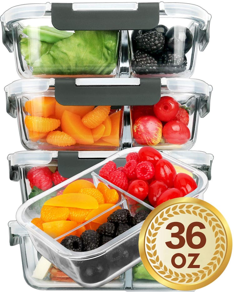 Glass Meal Prep Containers (5-Pack)