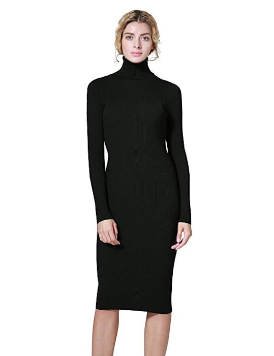 ninovino Ribbed Knit Turtleneck Sweater Dress