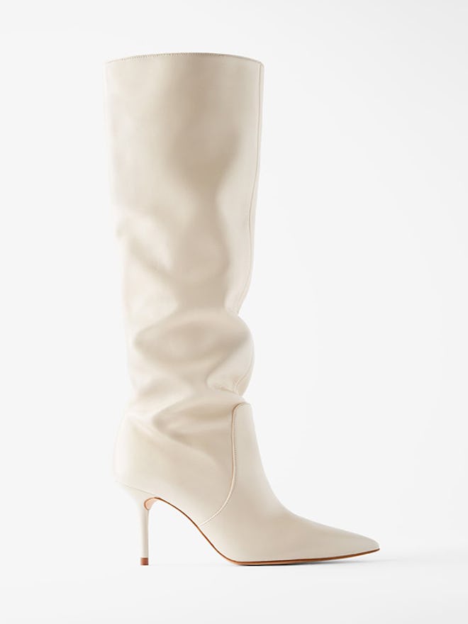 Mid-Height Heeled Leather Boots