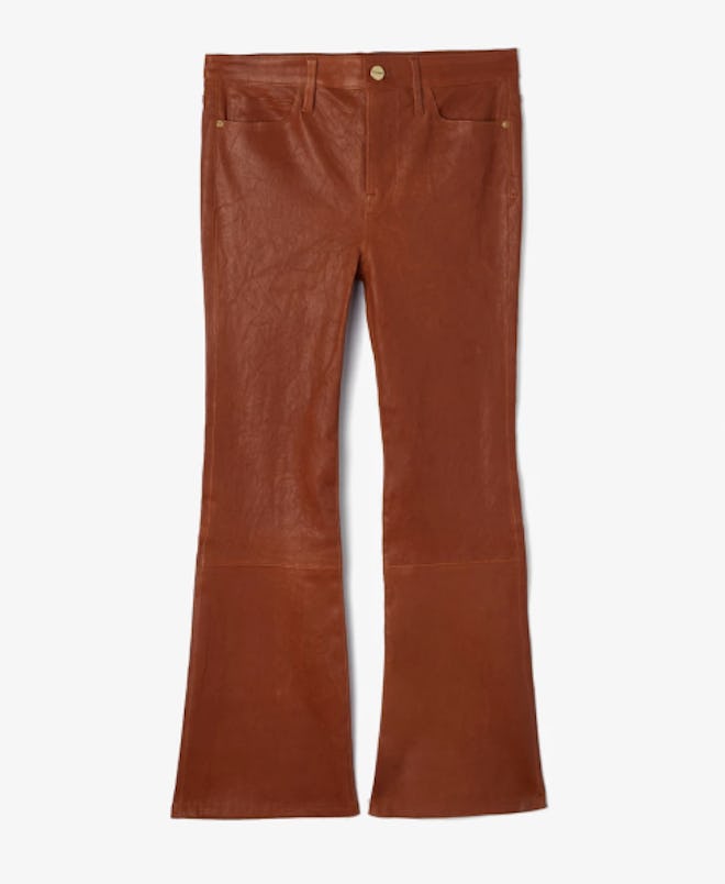 Le-Crop Boot Leg Leather Pants