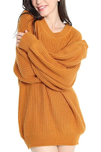 Women's Cashmere Oversized Loose Knitted Crew Neck