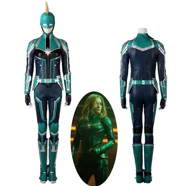 Captain Marvel Suit Cosplay Costume Carol Danvers Green Version 1