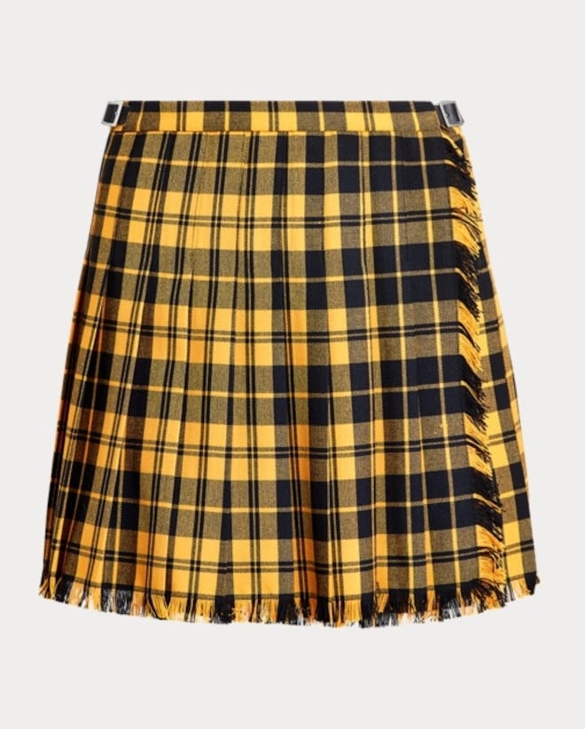 Pleated Wool-Blend Mini Skirt