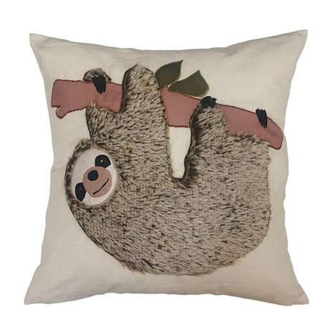Applique Grey Sloth Cushion