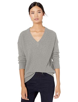 Goodthreads Wool Blend Thermal Stitch V-Neck Sweater