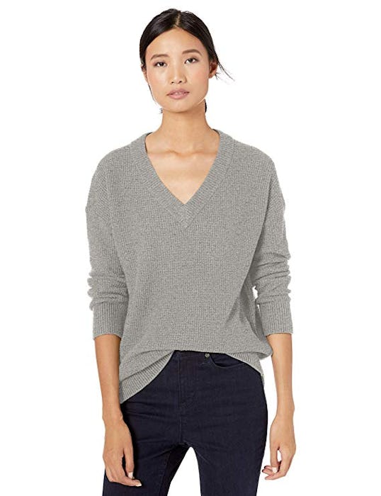 Goodthreads Wool Blend Thermal Stitch V-Neck Sweater