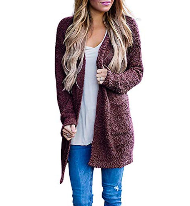 MEROKEETY Chunky Knit Cardigan Sweater 
