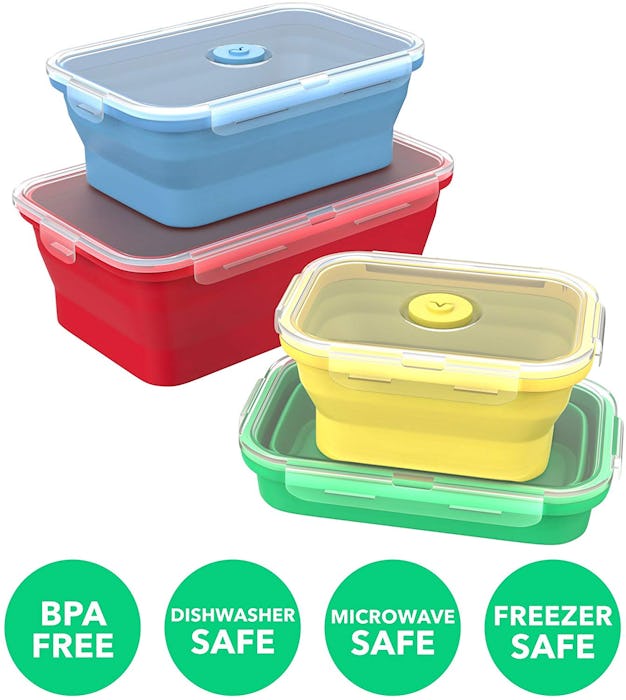 Vremi Silicone Food Storage Containers (8-Piece Set)