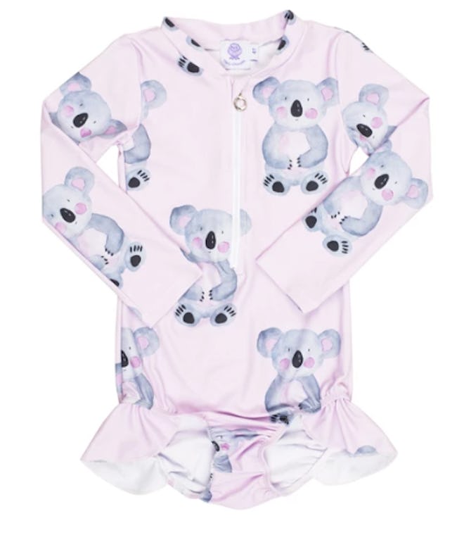 Pink Koala Long Sleeve Swimmers