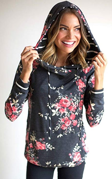 Angashion Floral Pullover Hoodie