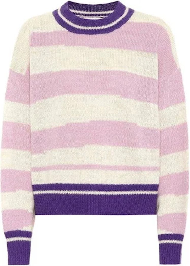 Étoile Isabel Marant Women's Purple Glowy Striped Alpaca-blend Sweater