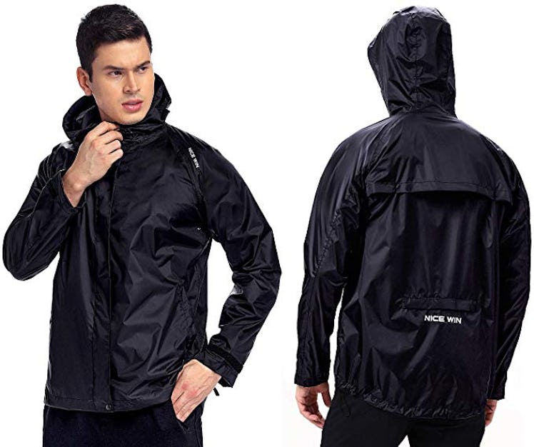 NICEWIN Portable Front-Zip Unisex Rain Jacket