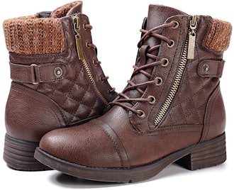 STQ Combat Boots Lace-Up Ankle Booties