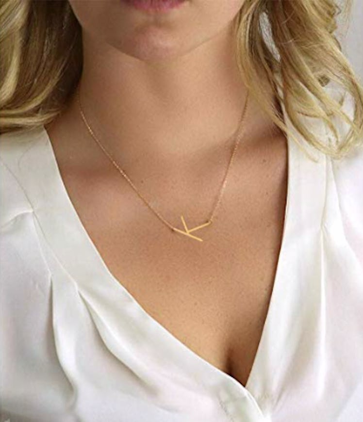 Sideways Initial Necklace