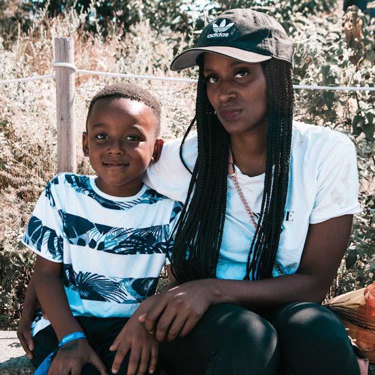 Caprice and her four-year-old son 