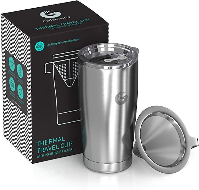 Coffee Gator Pour Over Brewer Mug All-In-One Thermal Travel Cup