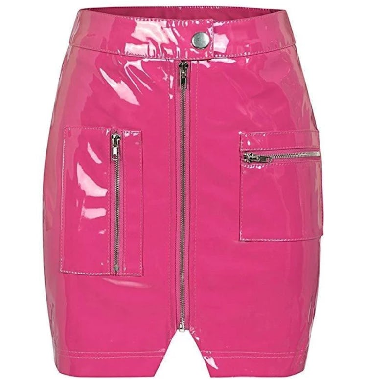 hot pink mini skirt 