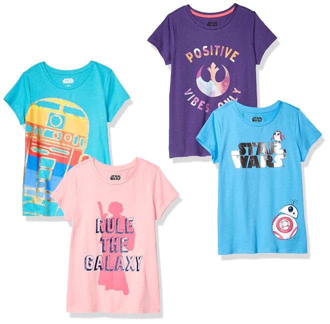 Spotted Zebra by Star Wars - Girls' 4-Pack Short-Sleeve T-Shirts