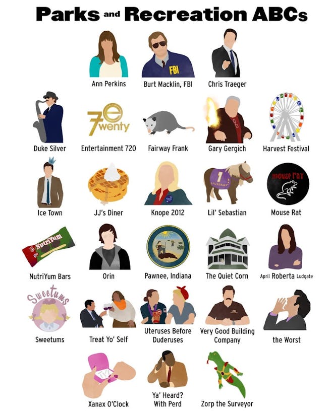 'Parks and Recreation' ABCs print