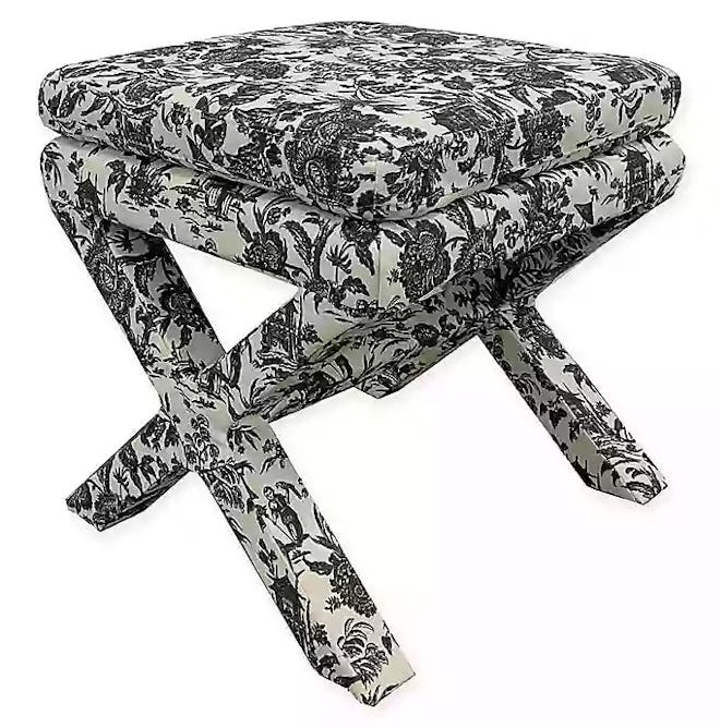 One Kings Lane™ Open House Valerie Pillow-Top Ottoman in Onyx Toile