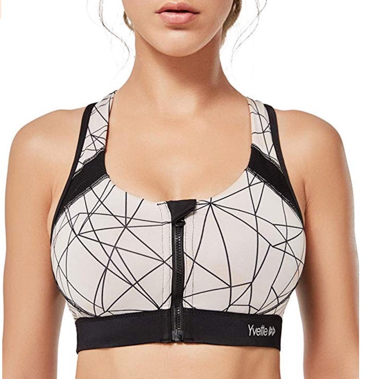 Yvette Women's Zipper Sports Bra