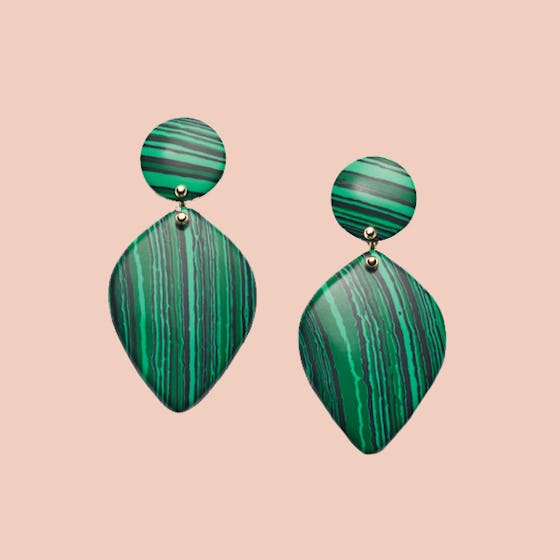 Teardrop Green Earrings