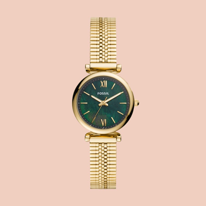 Carlie Mini Three-Hand Gold-Tone Stainless Steel Watch 