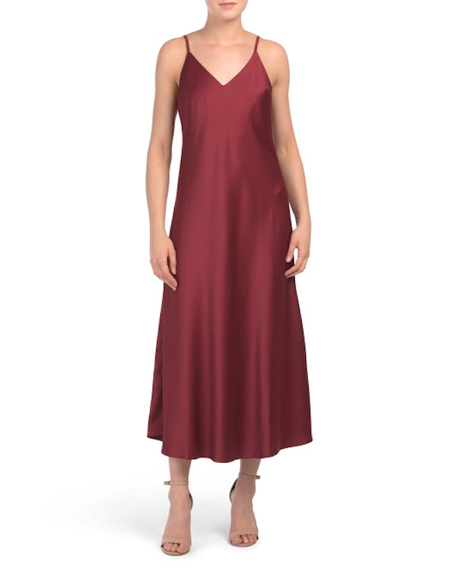Vanessa Collezione Midi Satin Slip Dress (Sizes S-XL)