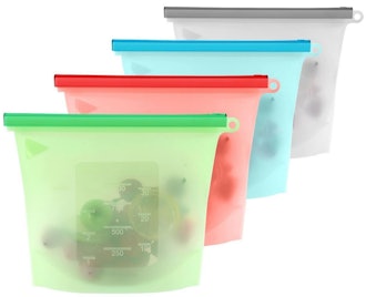4-Pack Reusable Silicone Food Bag