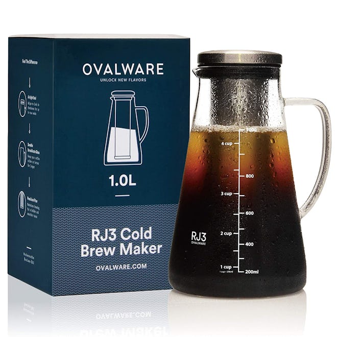  Ovalware Airtight Cold Brew Iced Coffee Maker & Tea Infuser 