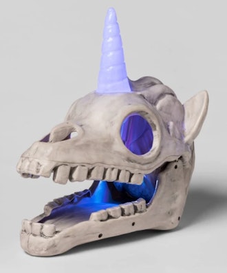 Light-Up Unicorn Color Changing Skull Decorative Halloween Prop
