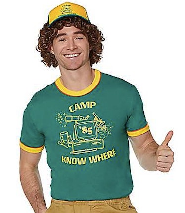 Stranger T Shirt Dustin Cosplay Costume Short Sleeve Eleven Top Tee  Baseball Hat Camp Know Where Green Yellow Cap