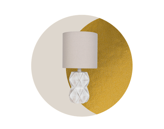 Better Homes and Gardens Better Homes & Gardens White Wash Faceted Faux Wood Table Lamp