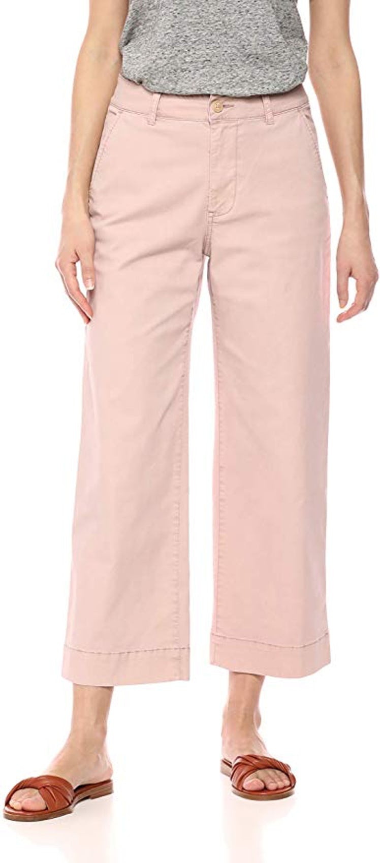 Daily Ritual Women's Washed Chino Wide Leg Pant