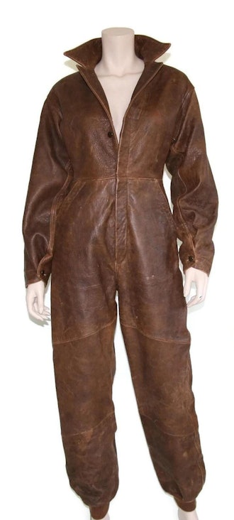 Vintage Distressed Leather Jumpsuit