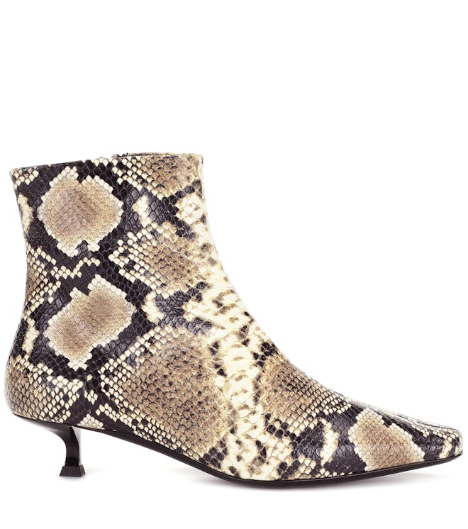 Laura Snake-Effect Leather Ankle Boots