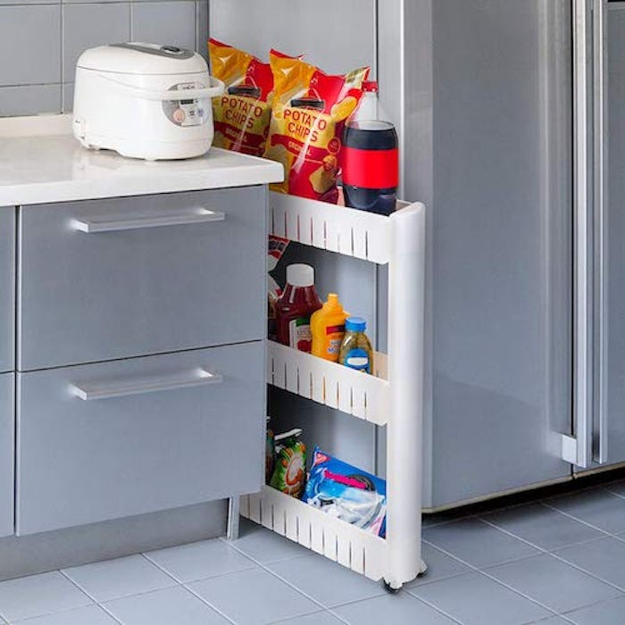 Mobile Shelving Unit Organizer With 3 Large Storage Baskets