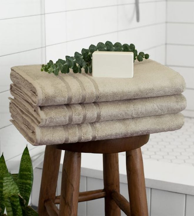 Bamboo Bath Towels in Stone