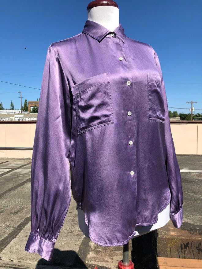 Vintage Lavender Silk Blouse