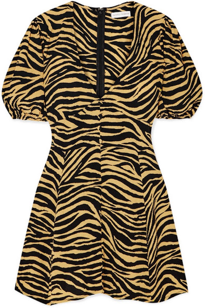 Ilia Zebra-Print Crepe Mini Dress