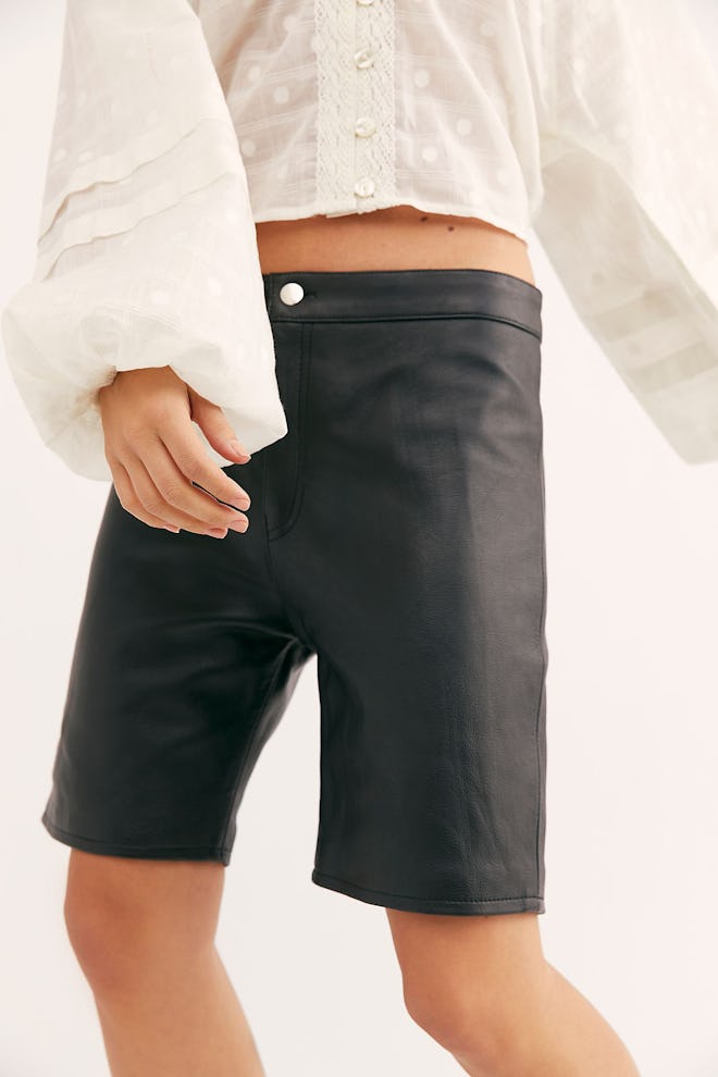 Hailey Leather Slim Shorts