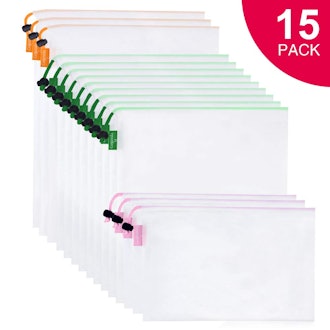 GOGOODA Polyester Reusable Produce Bags (15-Pack)