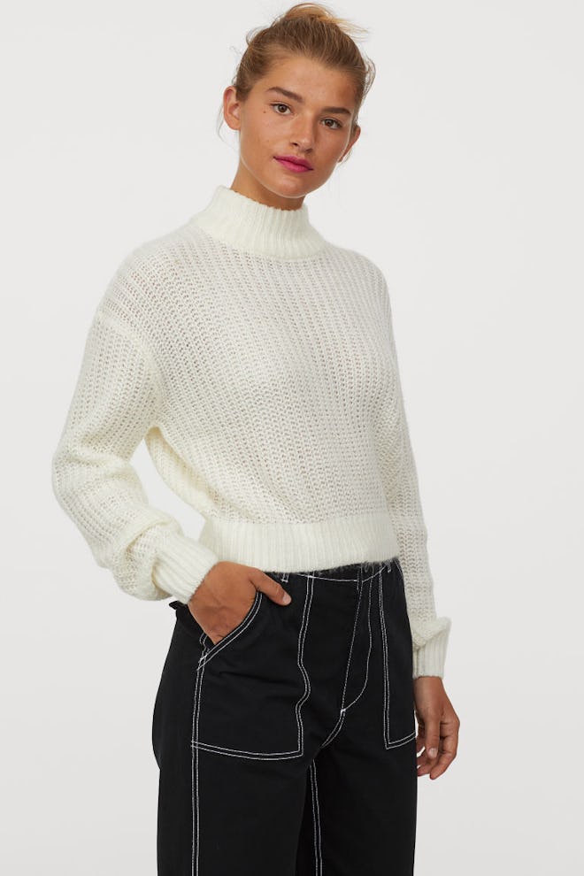 Knit Stand-up-collar Sweater