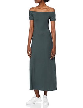 find. Rib Jersey Off-Shoulder Midi Dress