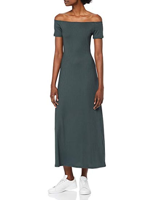 find. Rib Jersey Off-Shoulder Midi Dress