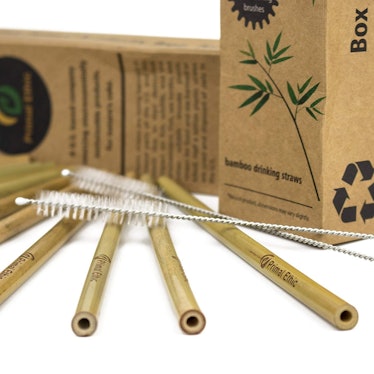 Reusable Bamboo Drinking Straws by Primal Ethic (12 Pack)